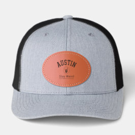 Boné Trucker com Remendo de Couro Austin Personali