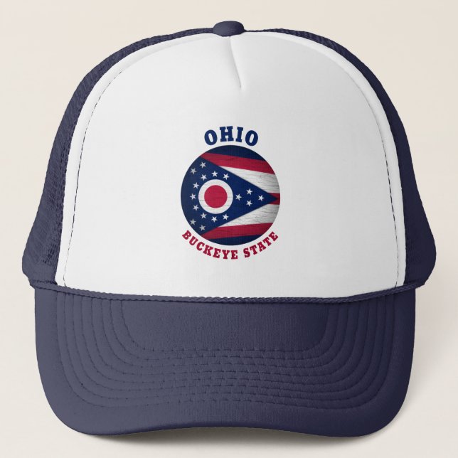 BONÉ TRUCKER DA BANDEIRA DO ESTADO DE OHIO BUCKEYE (Frente)