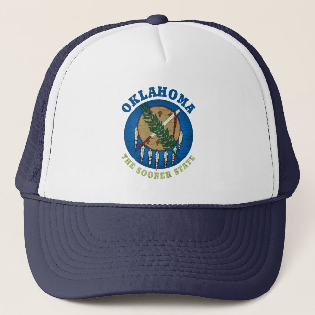 BONÉ TRUCKER DA BANDEIRA DO ESTADO DE OKLAHOMA SOO (Frente)