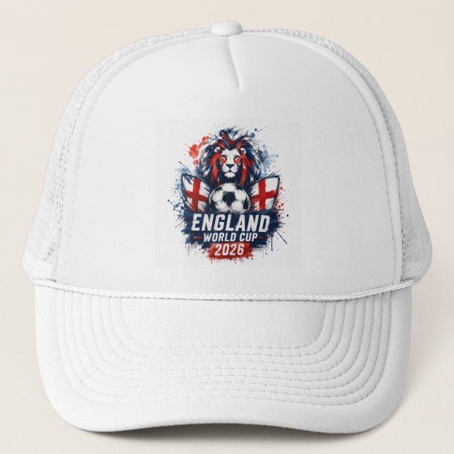 Boné Trucker da Inglaterra Copa do Mundo 2026 Leão (Frente)