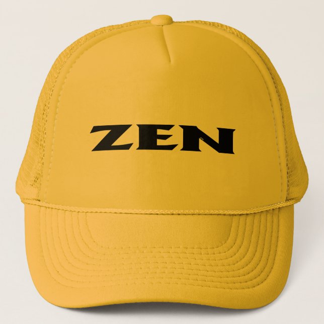 Boné trucker de espuma preto amarelo Zen (Frente)