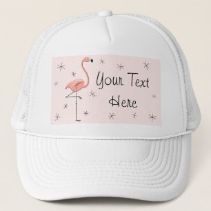 Boné Trucker de Flamingo Pink 'Text', de cor rosa