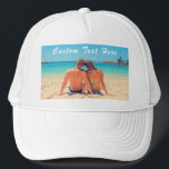Boné Trucker de Fotografias Personalizado com as suas F<br><div class="desc">Chapéu de Texto e Foto Personalizado - Seu próprio Design - Especial - Família Personalizada / Amigos ou Presente de Trucker Pessoal - Adicione Seu Texto e Foto - Redimensione, mova ou remova elementos / imagem com a ferramenta Personalização. Você pode transferir este design para mais de 1000 produtos Zazzle....</div>