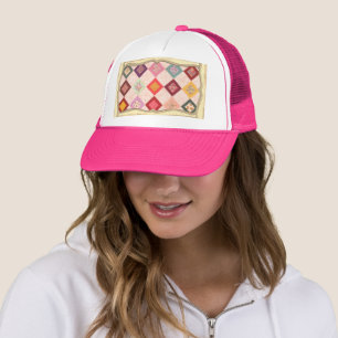 Boné Trucker de Tecido Colorido com Padrão