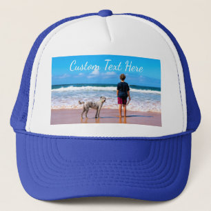 Boné Trucker de Texto Fotográfico Personalizado - Seu
