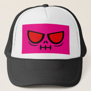 Boné Trucker Grim Face™ Marca Rosa e Preto