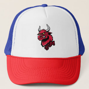 Boné Trucker Hat "Bully" - Vermelho, Branco e B