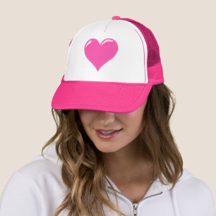 Boné Trucker Hat com Coração Rosa - Amor