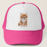 Boné Trucker Hat com Little Baby Kitten - Pintura<br><div class="desc">Trucker Hat com Little Baby Kitten - Painting - Choose / Add Your Unified Text / Name / Color / Font / Size / Elements - Make Your Special Gift - Reize, mova ou remova e adicione elementos / texto com a ferramenta de personalização! Pintura e Design por MIGNED. Por...</div>