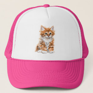 Boné Trucker Hat com Little Baby Kitten - Pintura