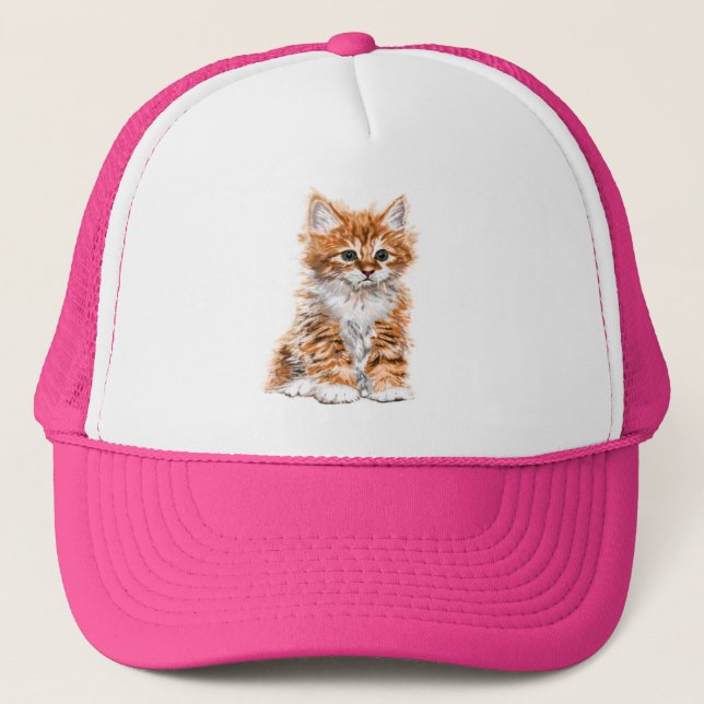 Boné Trucker Hat com Little Baby Kitten - Pintura (Frente)