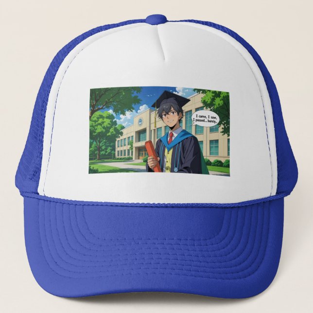 Boné Trucker Hat- Funny Graduation Quote. (Frente)