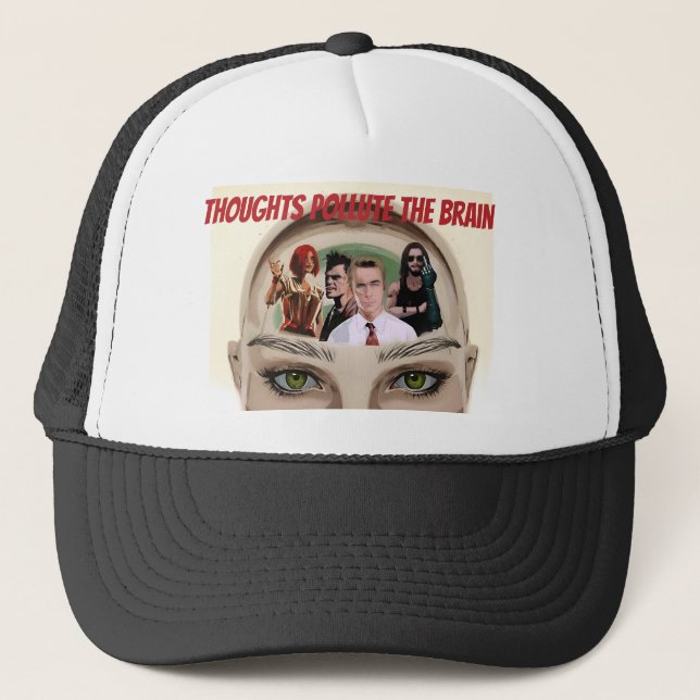 Boné Trucker Hat "O pensamento polui o cérebro" (Frente)