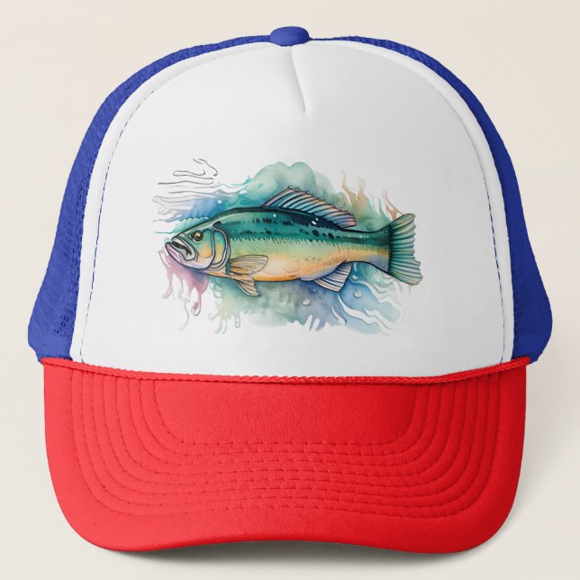 Boné Trucker Hat - Série Watercolor: Bass (Frente)