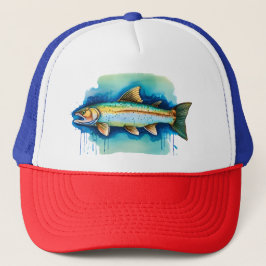 Boné Trucker Hat - Série Watercolor: Trout/Salmon
