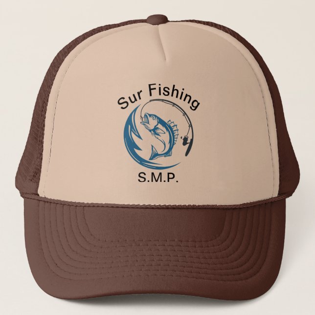 Boné Trucker Hat Tan e Brown Fisheries (Frente)