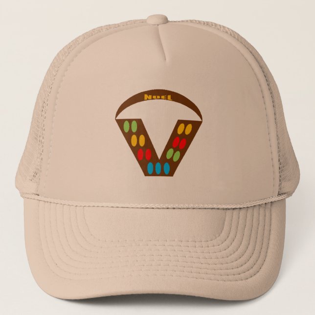 Boné Trucker kaki NATAL CHOCOLATE BOMBONS (Frente)