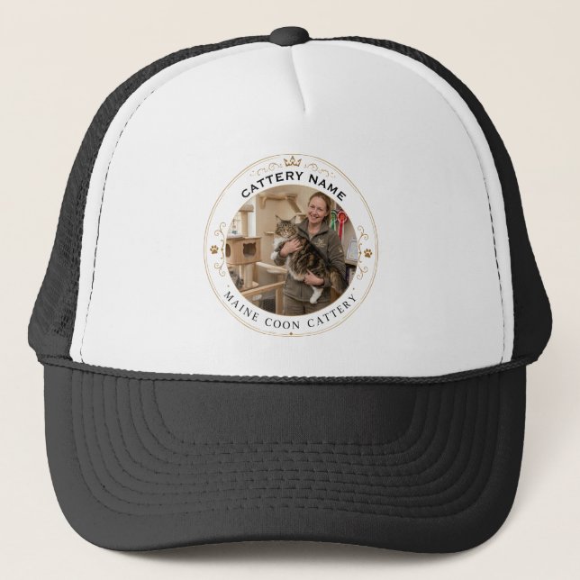 Boné Trucker Personalizado de Cattery Maine Coon c (Frente)