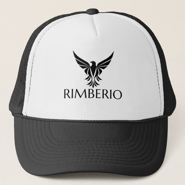 Boné Trucker RIMBERIO Phoenix Logo | Preto e Branc (Frente)