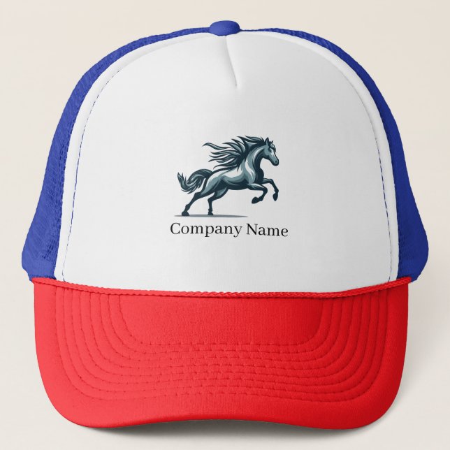 Boné Trucker Vermelho Branco Azul Personalizado (Frente)