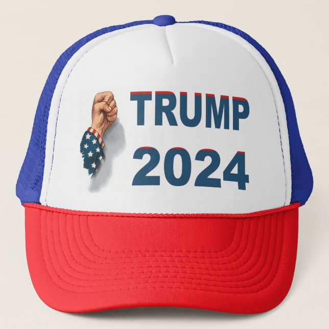 Boné Trump 2024 Tiro no punho dos EUA (Frente)