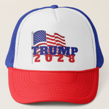Trump 2028 Com Bandeira Americana