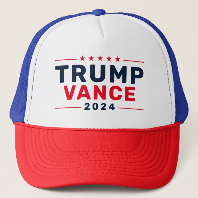 Boné Trump Vance 2024 Votação Presidente VP (Frente)