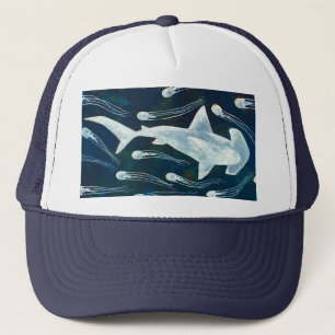 Boné Tubarão de Hammerhead e medusa