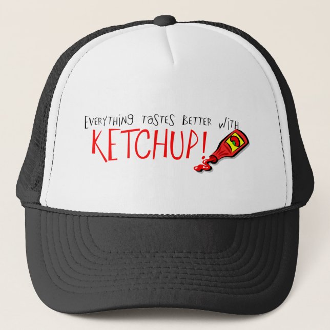 Boné Tudo prova melhor com ketchup (Frente)