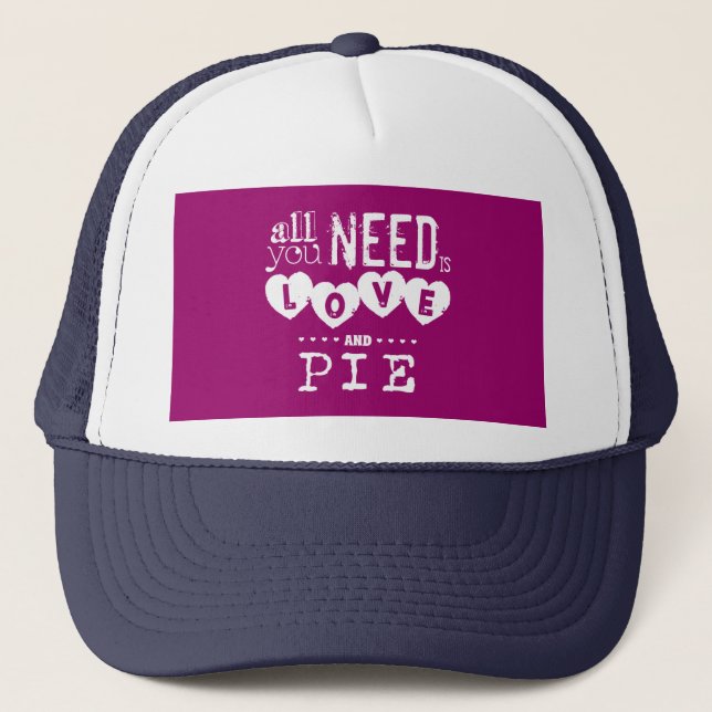 Boné Tudo que você precisa é amor e torta (Frente)