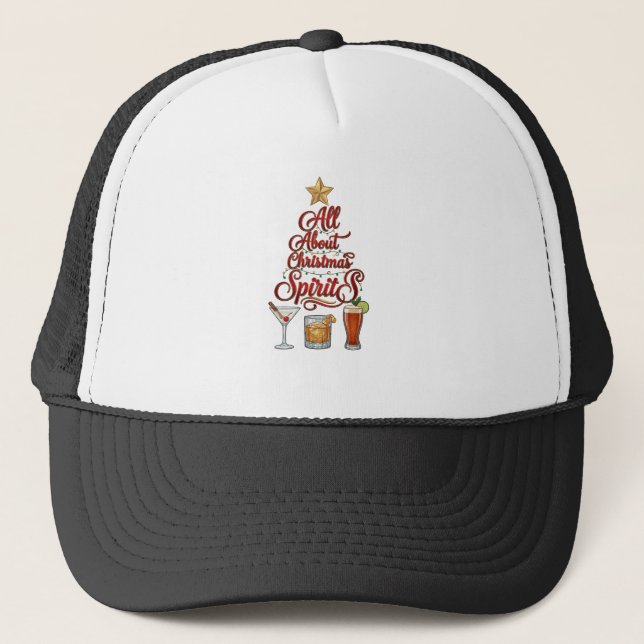 Boné Tudo Sobre Espíritos de Natal Coquetéis Whisky Est (Frente)