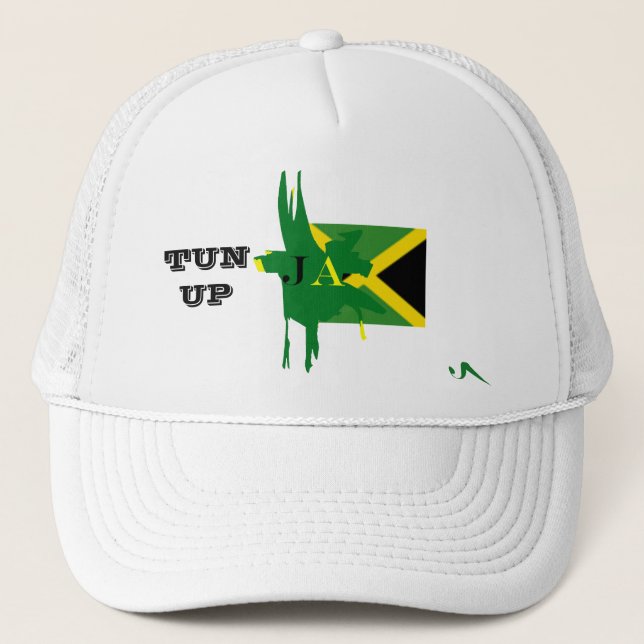 Boné TUN de Jamaica ACIMA do chapéu branco da malha (Frente)