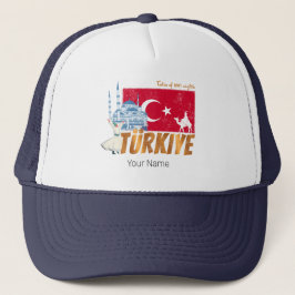 Boné Türkiye Istambul Vintage Flag Turquia Souvenir