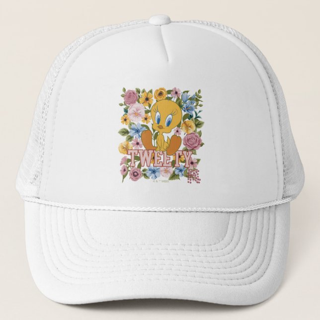 Boné TWEETY™ Gráfico de Bordado Floral (Frente)