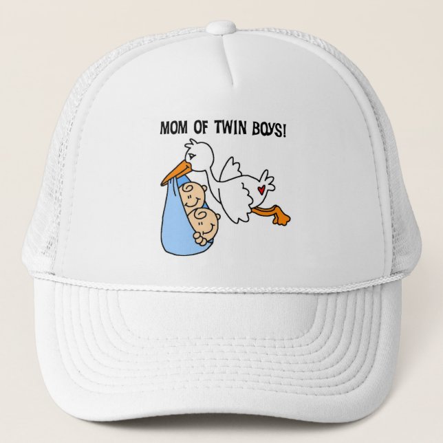 Boné Twin Boys, Camisetas e presentes da mamãe-Stork (Frente)