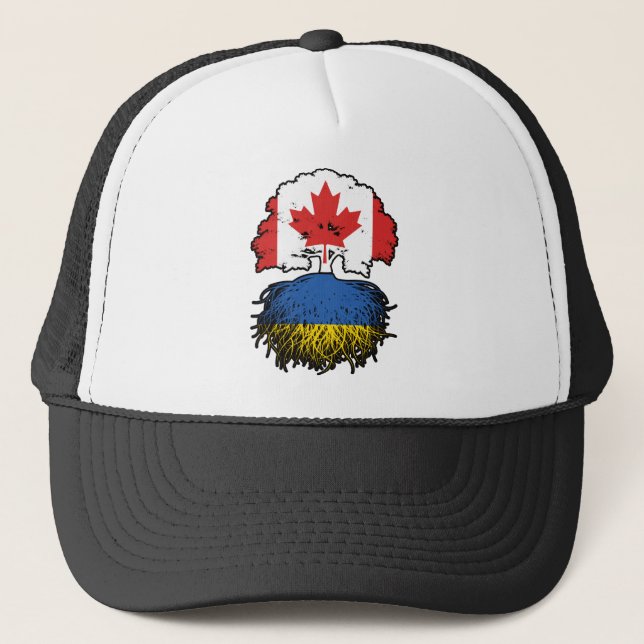 Boné Ucrânia Canadá, Canadá, Canadá, Bandeira de Raízes (Frente)
