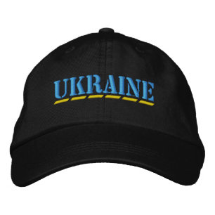 Boné UKRAINE Estilo de Estêncil Amarelo Azul Claro Tipo