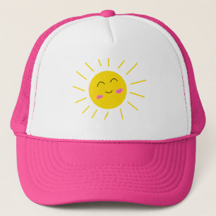 Boné Um belo desenho animado doce e feliz chapéu de sol