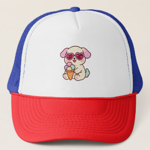 Boné Um cachorrinho com sorvete