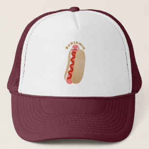 Boné Um desenho animado de Weiner, um cachorro quente e