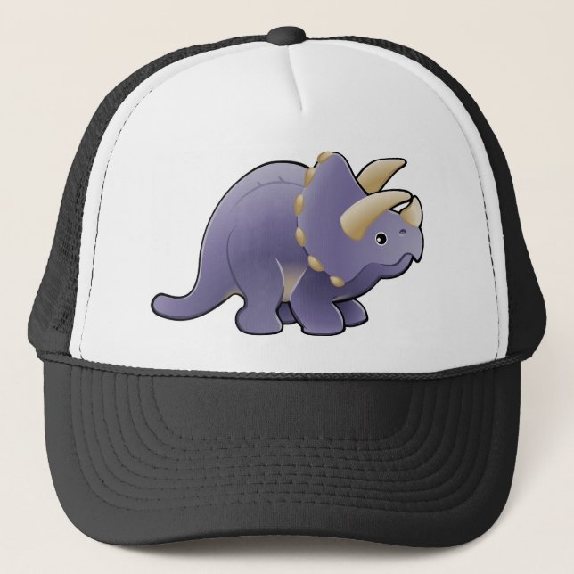 Boné Um dinossauro amigável bonito do triceratops (Frente)