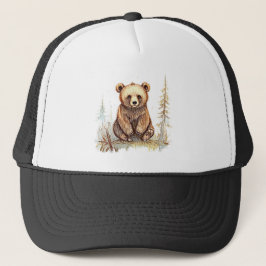 Boné Um ursinho bonitinho - design de ilustração artíst