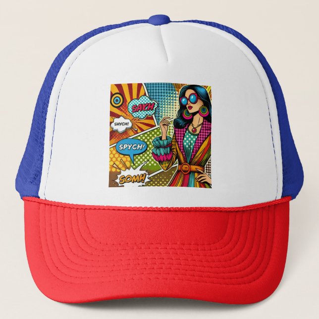 Boné Uma ilustração de tendência no estilo de pop (Frente)