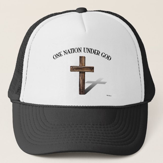 Boné Uma Nação Sob Deus com cruz robusta (Frente)
