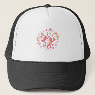 Boné Unicórnio no rosa e na laranja