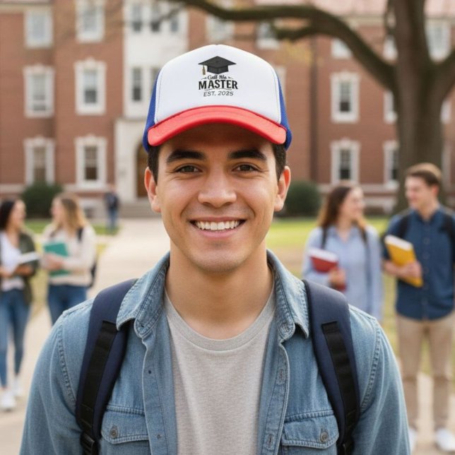 Boné Unisex Red Baseball Cap "Call Me Master"  (Criador carregado)