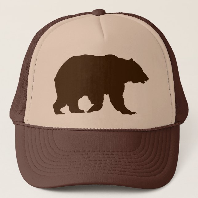 Boné Urso Chapéu Urso Pardo Silhueta Marrom (Frente)