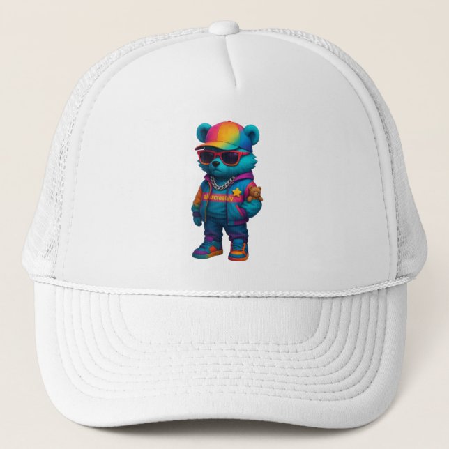 Boné Urso Colorido de Hip Hop (Frente)