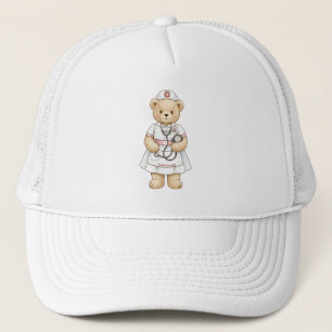 Boné Urso de pelúcia enfermeira personalizado Nome Enfe