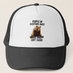 Boné Urso engraçado de acampamento - pessoas dormindo h